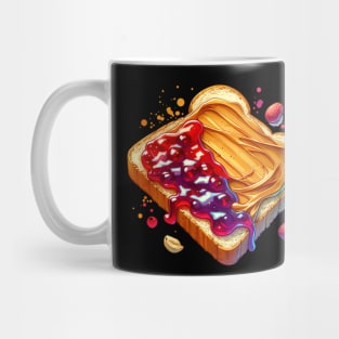 Peanut Butter And Jelly Toast Sandwich Vintage Kawaii Yummy Breakfast Sweet Mug